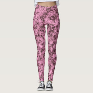 Beautiful pink bright marble dark veins leggings