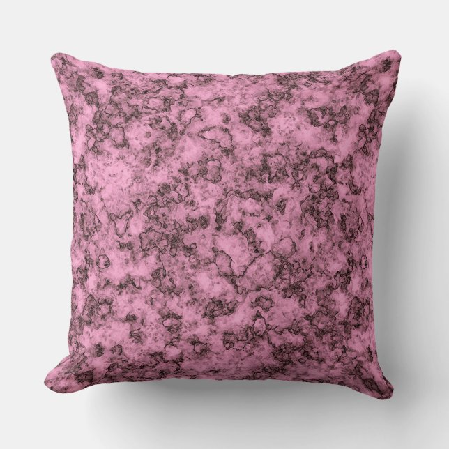 Beautiful pink bright marble dark veins throw pillow (Front)