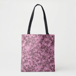 Beautiful pink bright marble dark veins tote bag