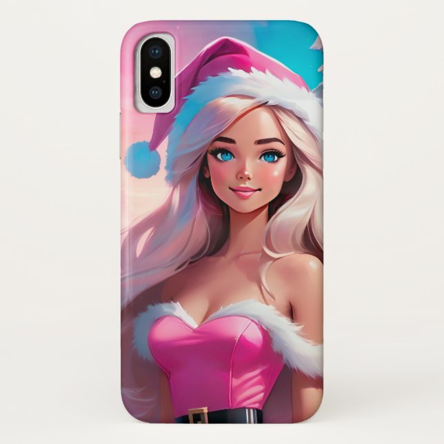 Beautiful Pink Christmas Girl 01 Case-Mate iPhone Case (Back)