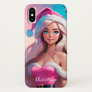 Beautiful Pink Christmas Girl 01 Case-Mate iPhone Case