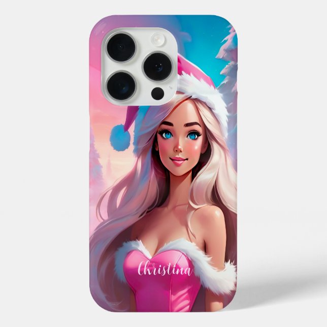 Beautiful Pink Christmas Girl 01 Case-Mate iPhone Case (Back)