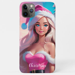 Beautiful Pink Christmas Girl 01 iPhone 11 Pro Max Case