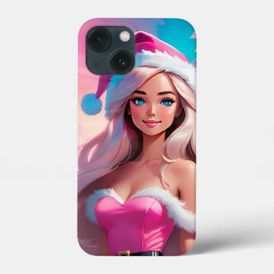 Beautiful Pink Christmas Girl 01 iPhone 13 Mini Case