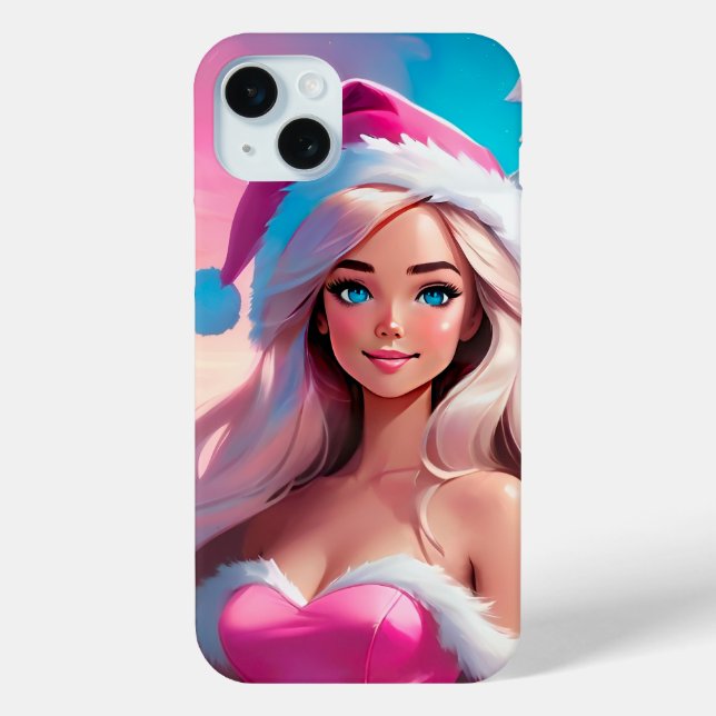 Beautiful Pink Christmas Girl 01 Case-Mate iPhone Case (Back)