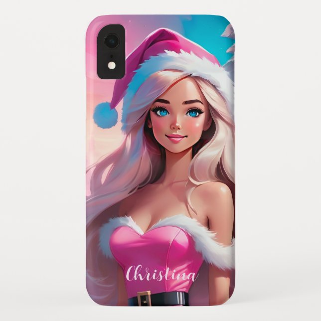 Beautiful Pink Christmas Girl 01 Case-Mate iPhone Case (Back)