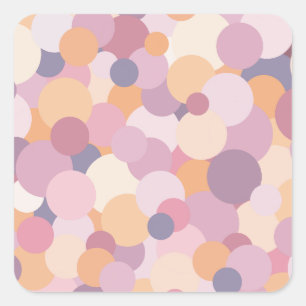 Beautiful pink circles square sticker