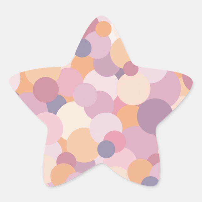 Beautiful pink circles star sticker (Front)