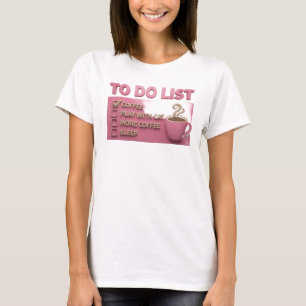 Beautiful Pink COFFEE PLAY WITH CAT T-Shirt