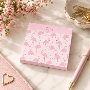 Beautiful Pink Flamingo Personalize Post-it Notes