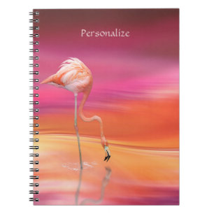 Beautiful Pink Flamingo Surreal Colours Personaliz Notebook
