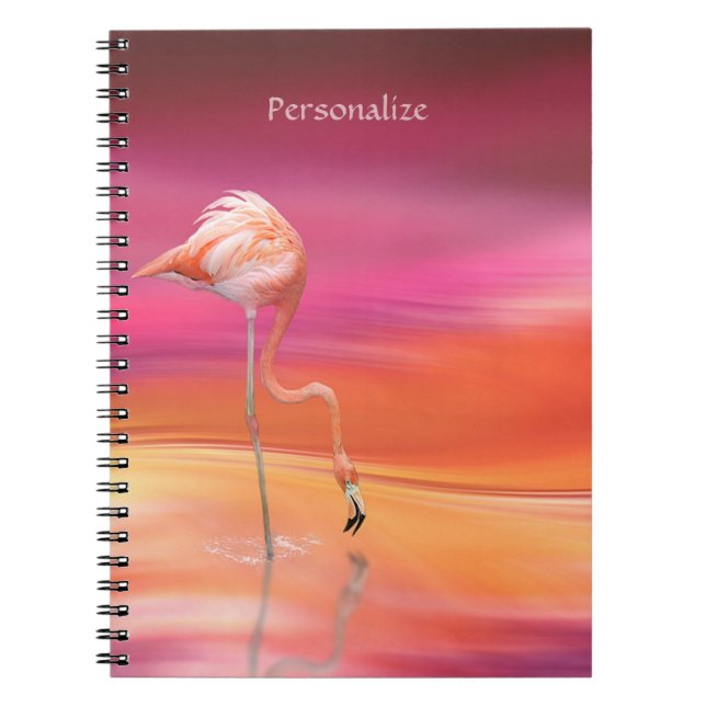 Beautiful Pink Flamingo Surreal Colours Personaliz Notebook (Front)
