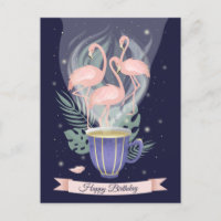 Beautiful Pink Flamingo Tea Time