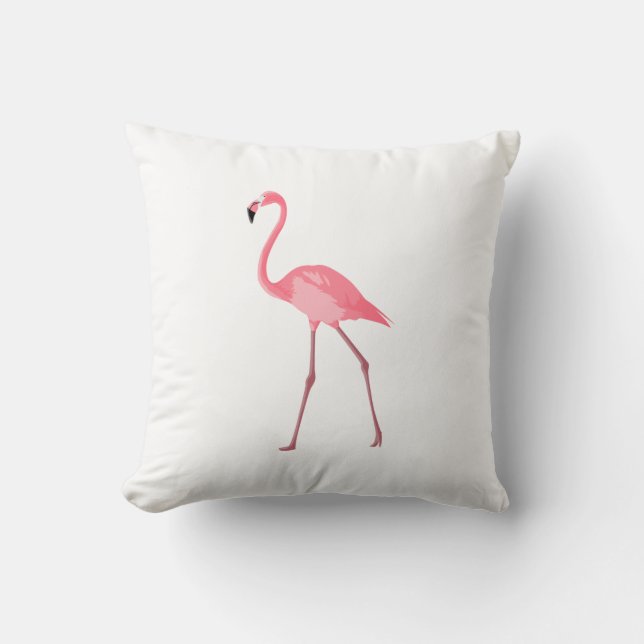 Beautiful Pink Flamingo Throw Pillow (Front)