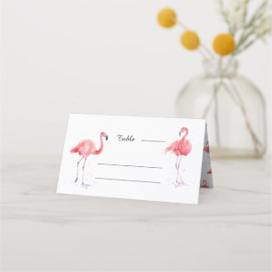 Beautiful Pink Flamingo Watercolor Place Card