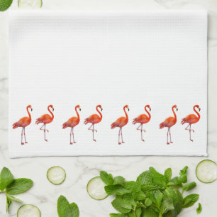 Beautiful Pink Flamingos Kitchen Towel