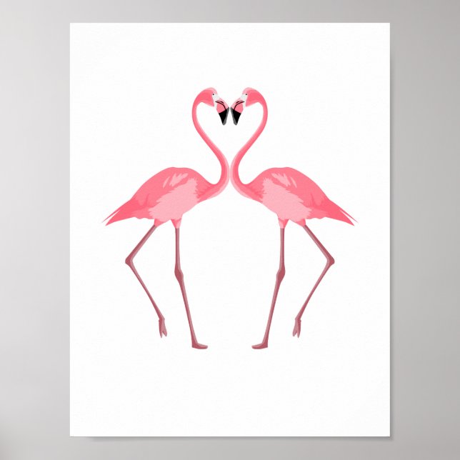 Beautiful Pink Flamingos Love Poster (Front)