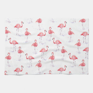 Beautiful pink flamingos pattern kitchen towel