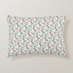 Beautiful Pink Floral Accent Pillow
