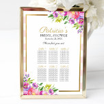 Beautiful Pink Floral Bridal Shower Seating Chart<br><div class="desc">A lovely floral watercolor design. Please contact me if you have any special request.</div>