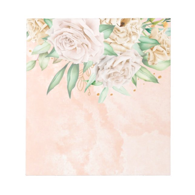 Beautiful Pink Floral Notepad (Front)