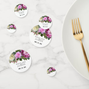 Beautiful Pink Floral Wedding Confetti