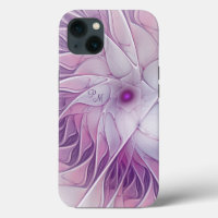 Beautiful Pink Flower Abstract Fractal Initials