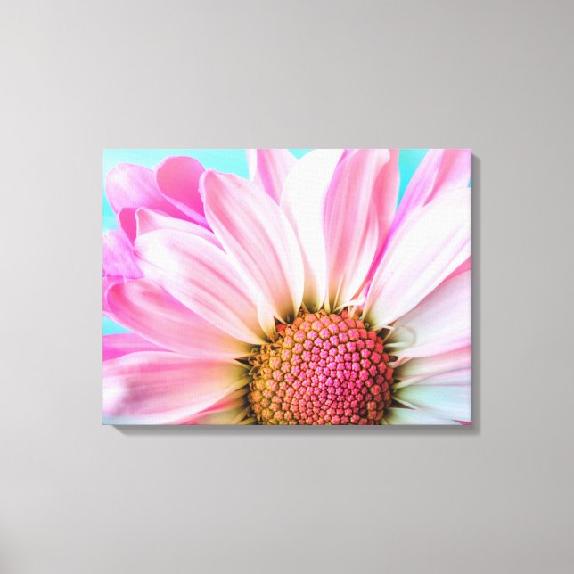 Beautiful Pink Flower Close Up Photo Canvas Print (Front)