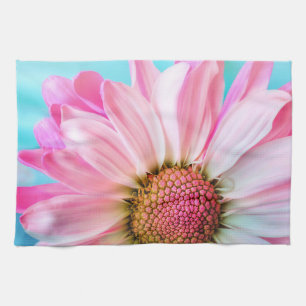 Beautiful Pink Flower Close Up Photo Kitchen Towel