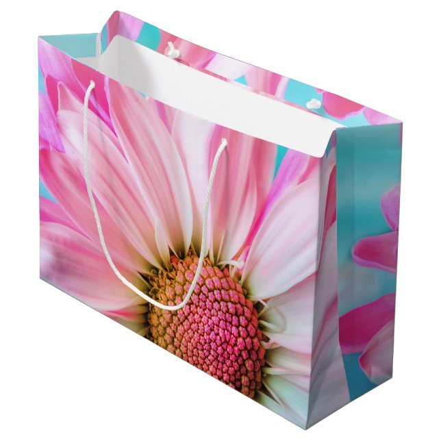  Beautiful Pink Flower Close Up Photo Large Gift Bag (Front Angled)