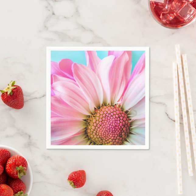 Beautiful Pink Flower Close Up Photo Napkin (Insitu)