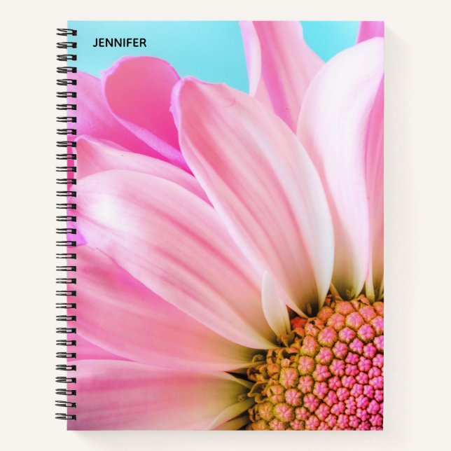 Beautiful Pink Flower Close Up Photo Notebook (Front)