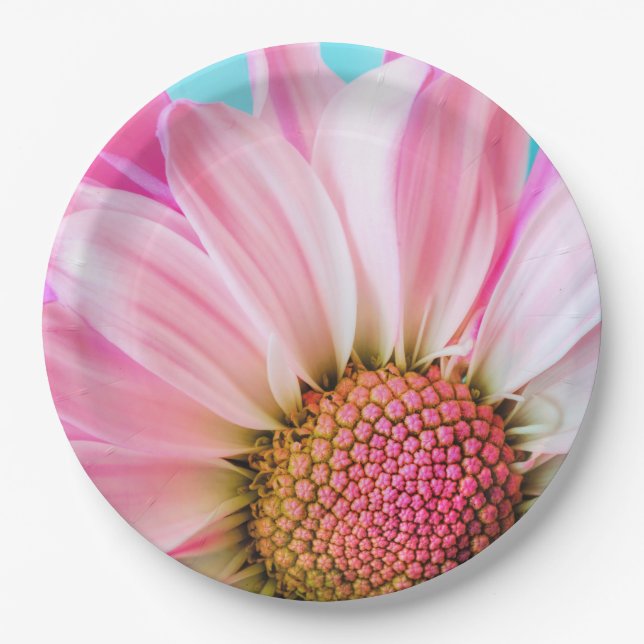 Beautiful Pink Flower Close Up Photo Paper Plate (Front)