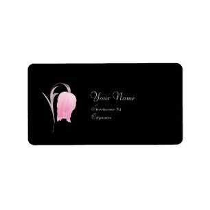 BEAUTIFUL PINK FLOWER LABEL