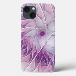 Beautiful Pink Flower Modern Abstract Fractal Art iPhone 13 Case