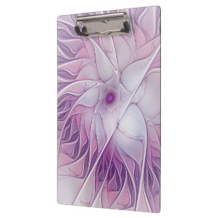 Beautiful Pink Flower Modern Abstract Fractal Art Clipboard