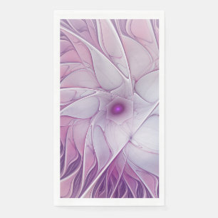 Beautiful Pink Flower Modern Abstract Fractal Art Napkin