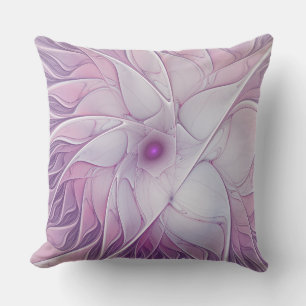 Beautiful Pink Flower Modern Abstract Fractal Art Outdoor Pillow