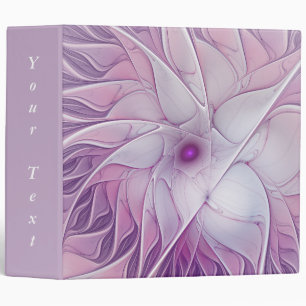 Beautiful Pink Flower Modern Abstract Fractal Text Binder