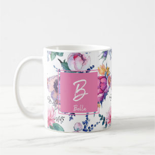 Beautiful Pink Flower Stamp Girl Birthday  Coffee Mug