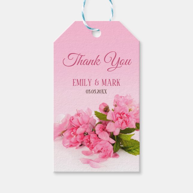 Beautiful Pink Flowers Gift Tags (Front)