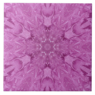 Beautiful Pink Girl Lace Kaleidoscope Pattern Tile