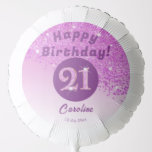 Beautiful Pink Glitter 21st Birthday Party Balloon<br><div class="desc">Beautiful Falling Pink Glitter,  pink gradient and shiny stars pattern with a unique pink glitter number 21.</div>