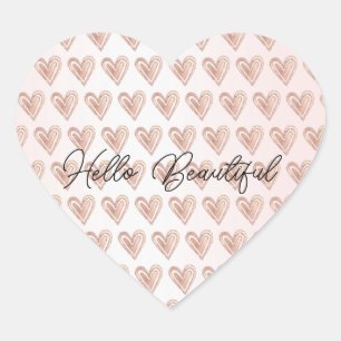 Beautiful Pink Hearts Heart Sticker