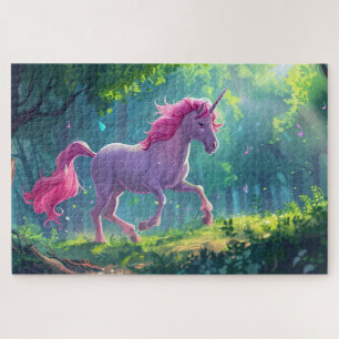 beautiful pink horse unicorn cartoon  jigsaw puzzle
