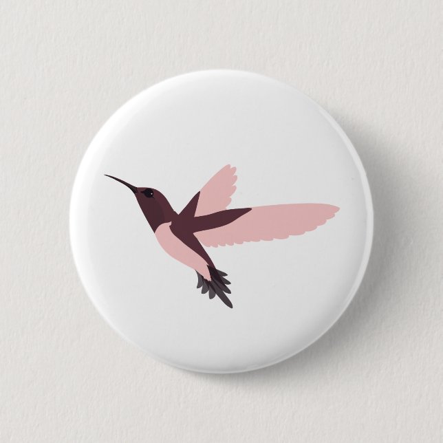 Beautiful Pink Hummingbird 2 Inch Round Button (Front)