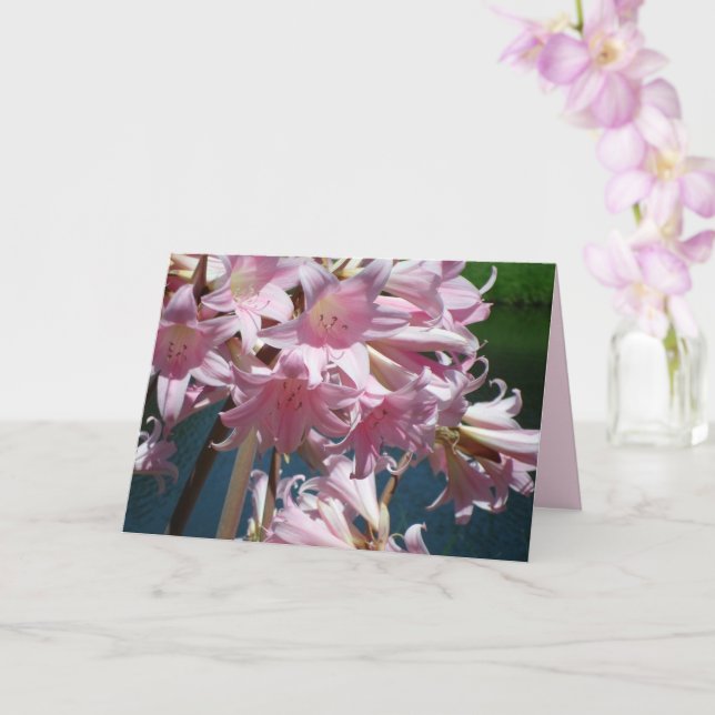 Beautiful Pink Lilies Card (Orchid)