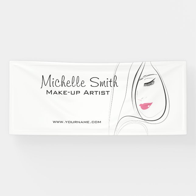 Beautiful pink lips make up artist  branding banner (Horizontal)