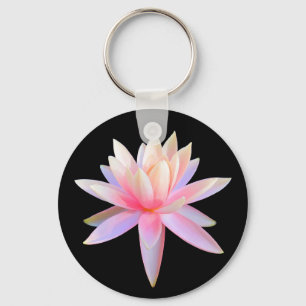 Beautiful Pink Lotus Art Cool Trendy Unique Keychain
