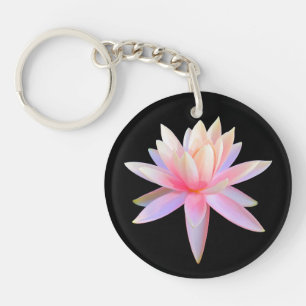 Beautiful Pink Lotus Art Cool Trendy Unique Keychain